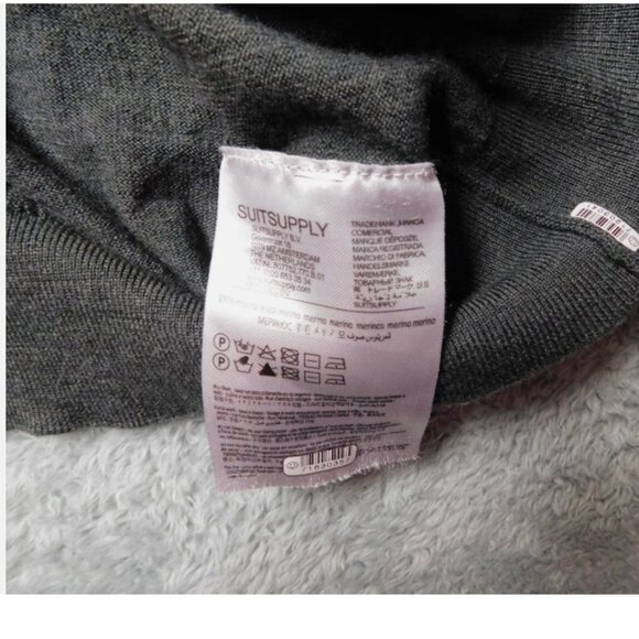 SUITSUPPLY Sweater Mens Large Merino Wool Crew Neck Gray - Picture 4 of 7